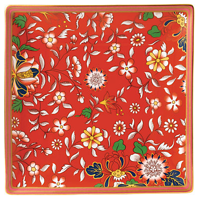 Wedgwood Wonderlust Jewel Tea Tray, Crimson/Multi, 14.5cm Wedgwood Wonderlust Jewel Tea Tray, Crimson/Multi, 14.5cm